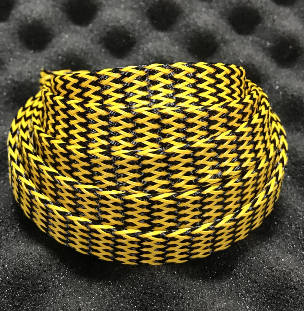 Оплетка для кабеля 10мм 10-25мм² (5-4Ga) черно-желтый