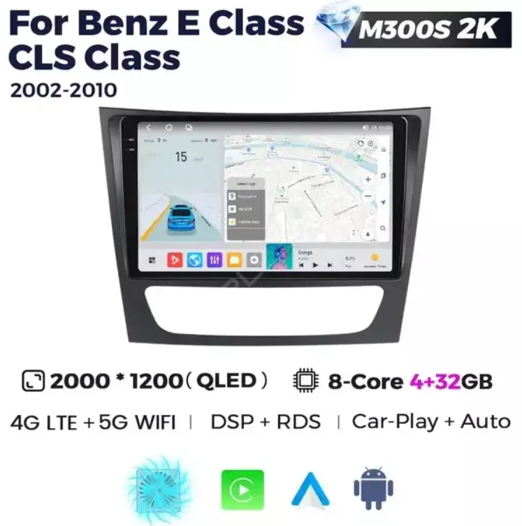 Resonance M300 4+32 Gb Mecedes Benz W211 2002-2010 2K CarPlay 4G Штатная магнитола